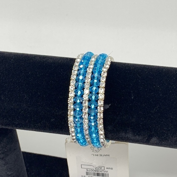 LAST 1! Beautiful Blue Beaded & CZ Bracelet by Carol For Evagraham - Picture 7 of 7